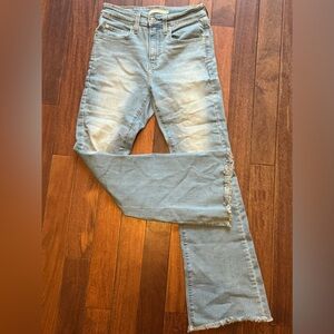 Levi’s 726 Light Blue Distressed Flare Jeans size 27. Like New!